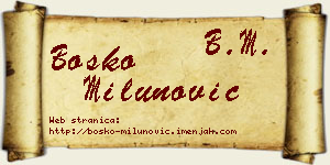 Boško Milunović vizit kartica